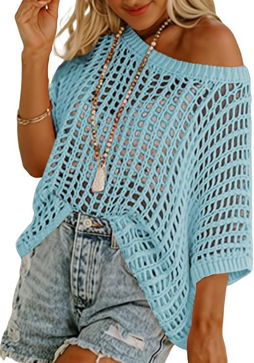 Sexy Cutout Empty Top Pullover Beach Cover-up Knitted Sweater