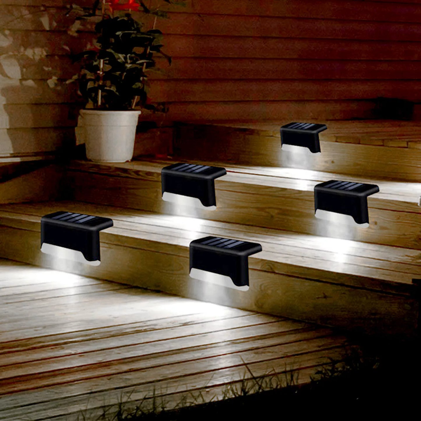 Solar LED Bright Deck Lights Outdoor Garden Patio Railing Decks Path Lighting Outdoor Garden Light Deck Lamp Solar Stairs Light