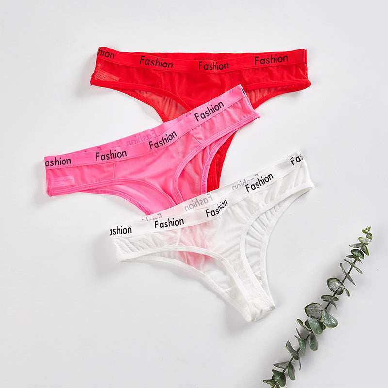 Thong Feminine Mesh Transparent Low Waist Sports Seamless Panties