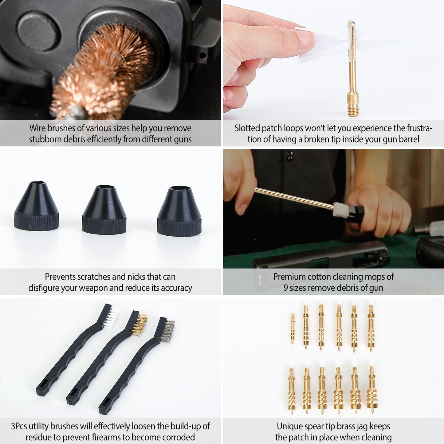 Universal Gun Cleaning Kit Gun Cleaning Brushes Mops Muff Guard With Carrying Case For Rifles Pistols Handguns Shotguns