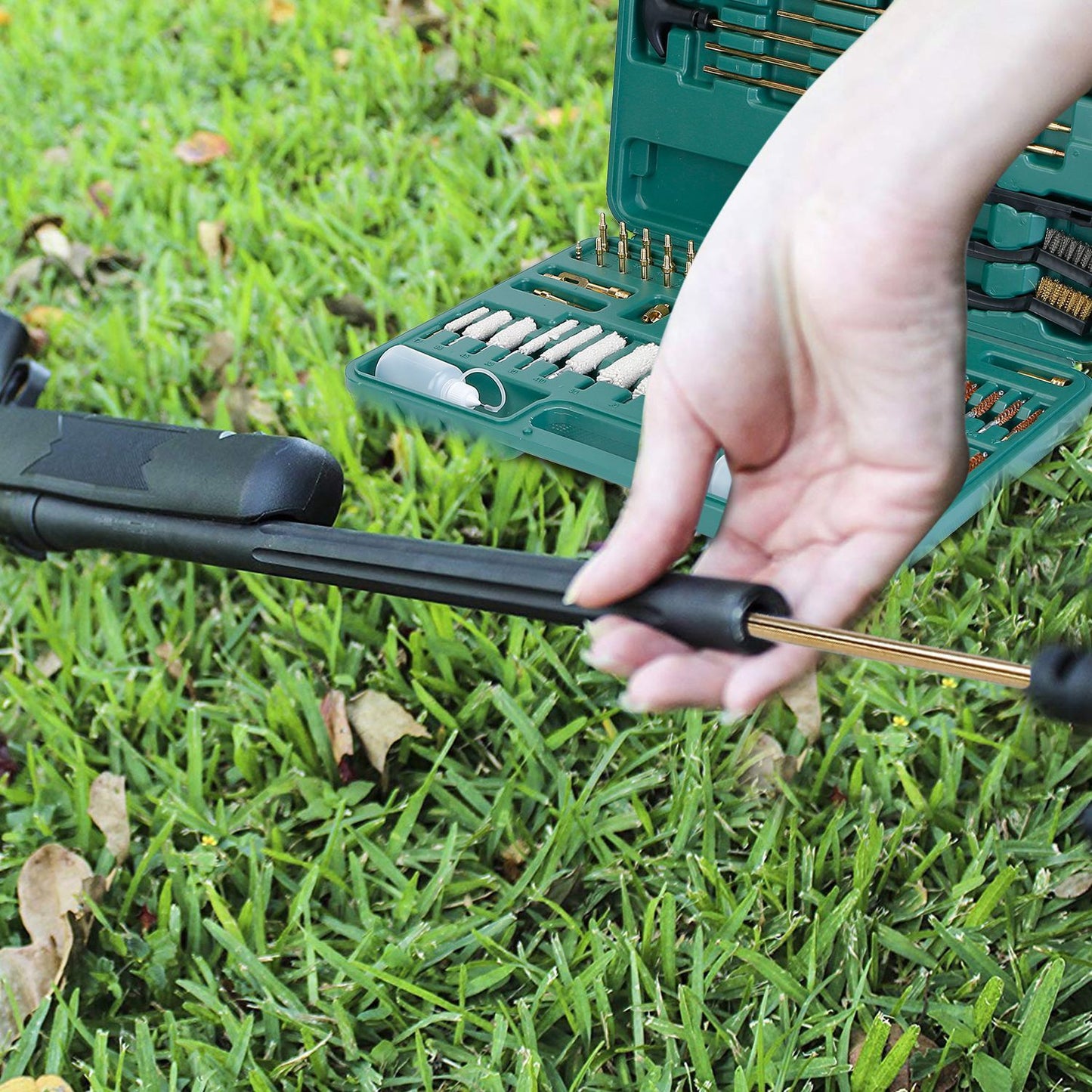 Universal Gun Cleaning Kit Gun Cleaning Brushes Mops Muff Guard With Carrying Case For Rifles Pistols Handguns Shotguns