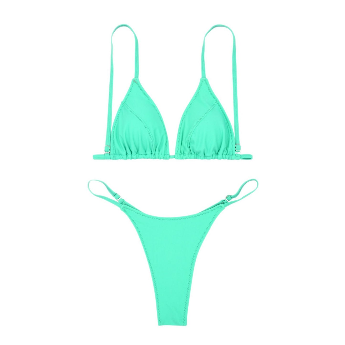 European And American Solid Color Women's Advanced Sexy Seaside Bikini Swimsuit