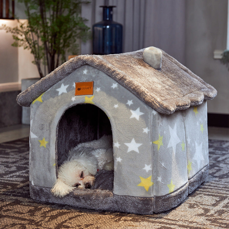 Foldable Dog House Pet Cat Bed  Dog Villa Sleep Kennel Removable Nest Warm Enclosed Cave Sofa Pets Supplies