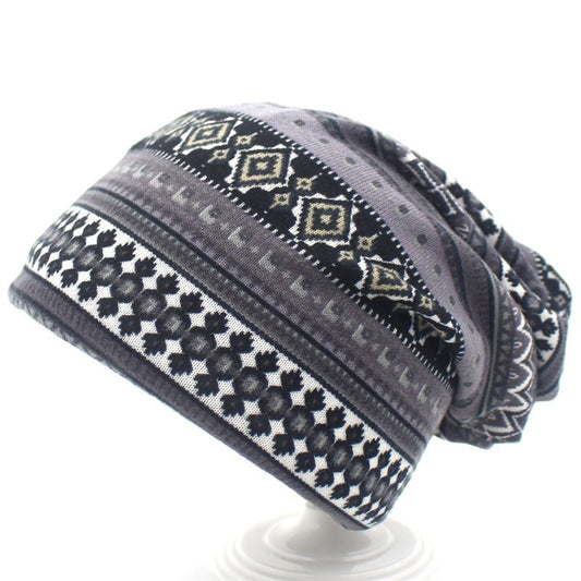 Fashion All-match Striped Cashmere Hood hat
