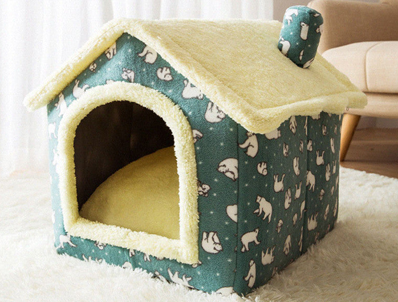Foldable Dog House Pet Cat Bed  Dog Villa Sleep Kennel Removable Nest Warm Enclosed Cave Sofa Pets Supplies