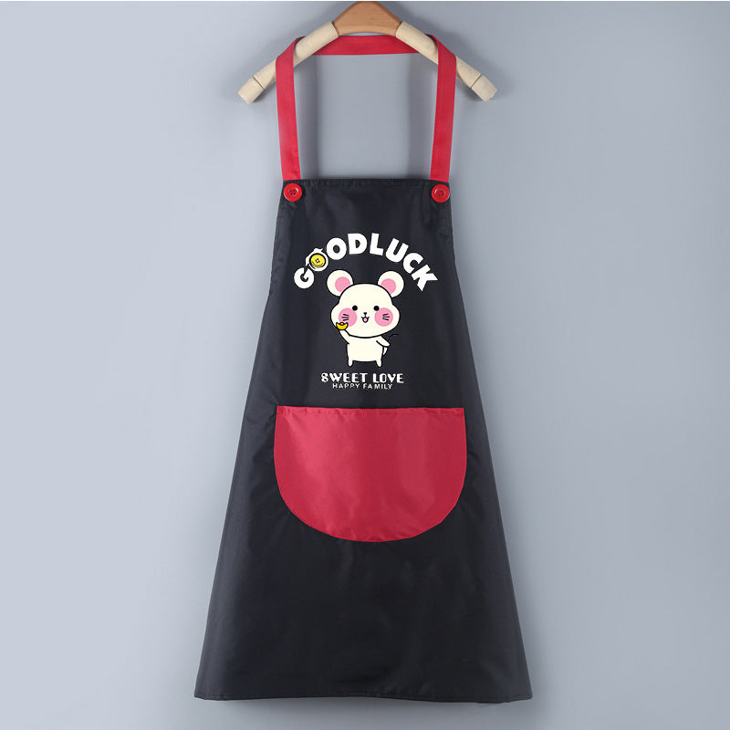 Waterproof PVC Waistband Cartoon Apron Cleaning Overalls