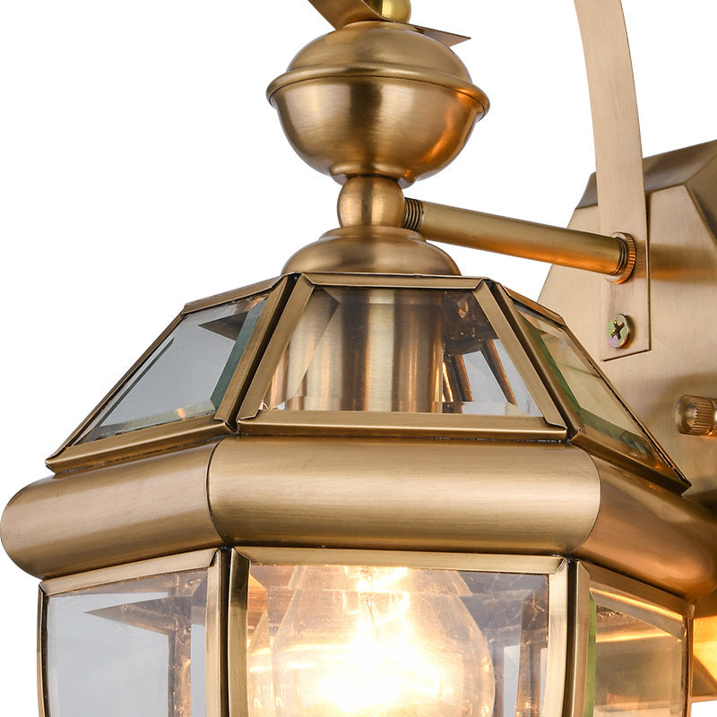 All Copper Outdoor Waterproof Balcony Wall Light Hallway