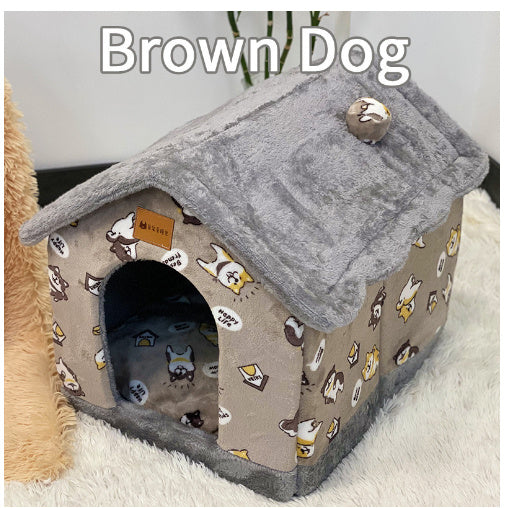 Foldable Dog House Pet Cat Bed  Dog Villa Sleep Kennel Removable Nest Warm Enclosed Cave Sofa Pets Supplies