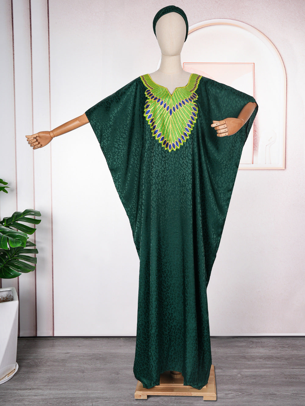 African Ethnic Style Large Swing Dress Robe Middle East AliExpress Muslim Women's Wear V-neck Plus Size