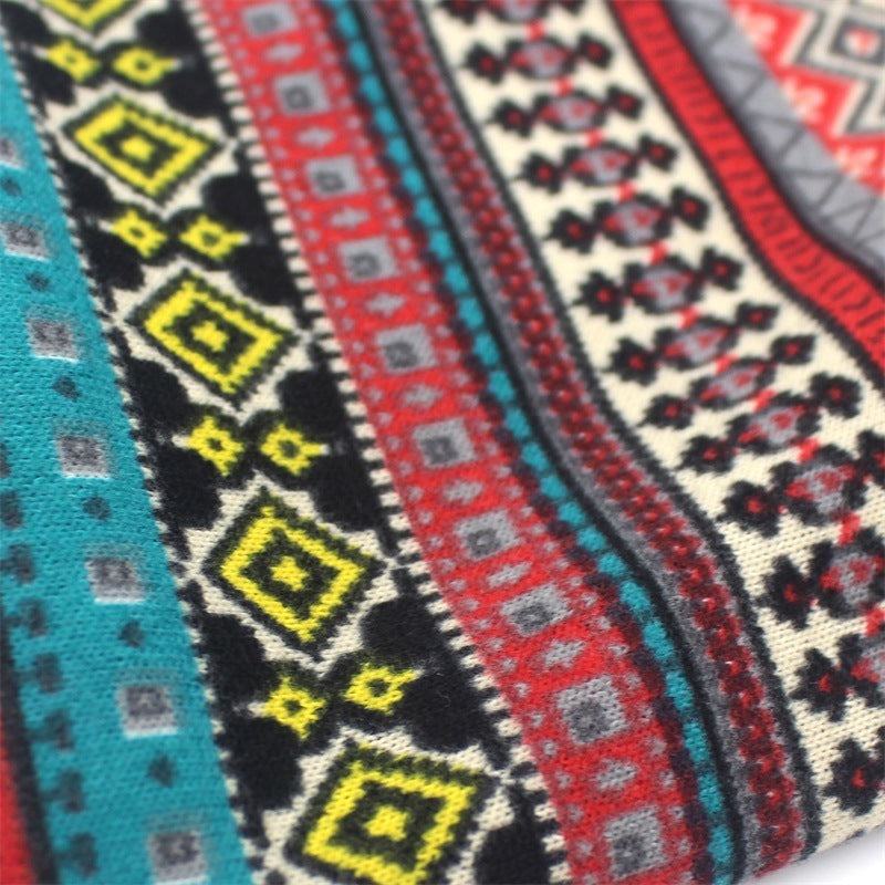 Fashion All-match Striped Cashmere Hood hat