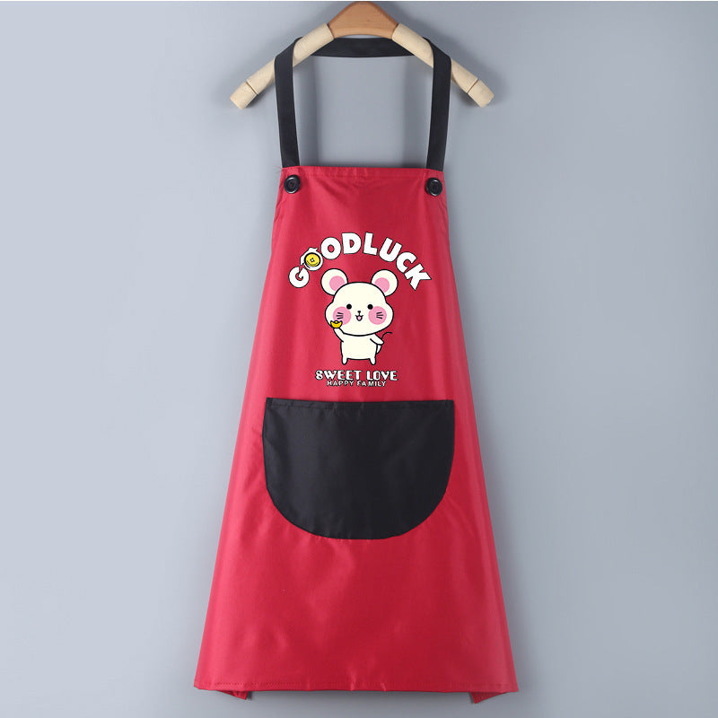 Waterproof PVC Waistband Cartoon Apron Cleaning Overalls