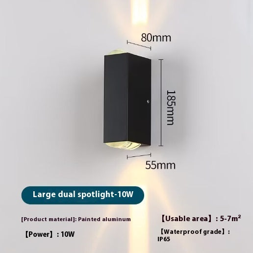 Artistic Wall Lamp Outdoor Waterproof Beam Light Double-headed Outdoor Wall Lamp Gate Wall Washer Spotlight Stairs