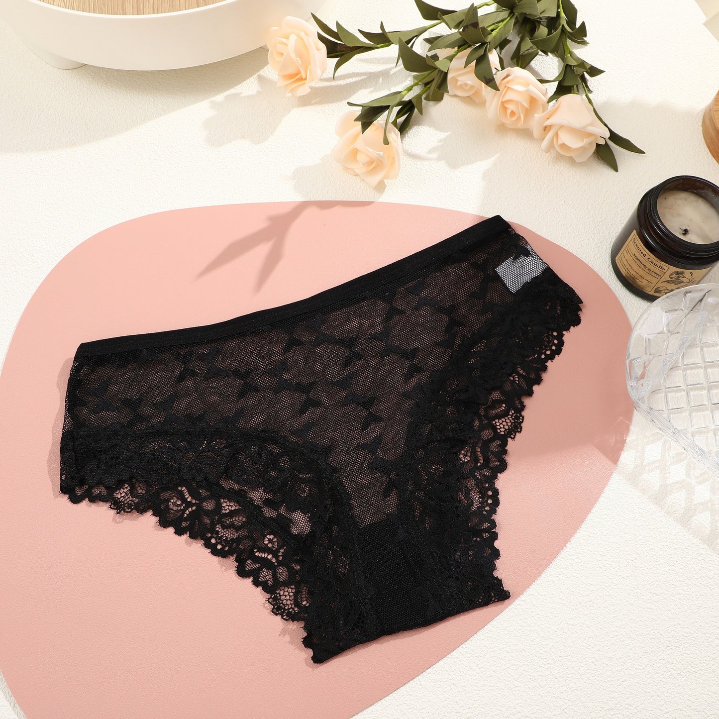 European And American Butterfly Mesh Panties Lace Edge