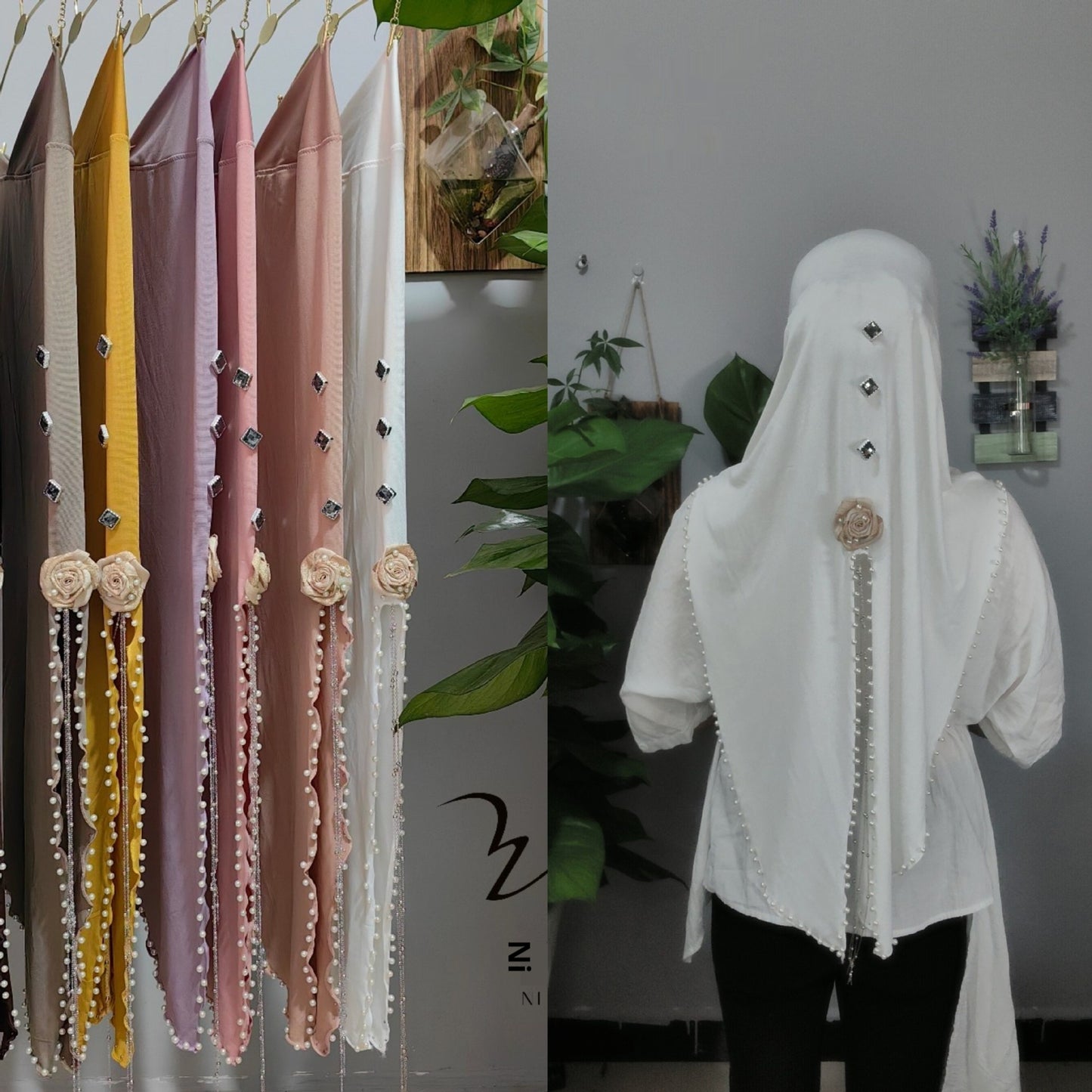 Dry Rose Soft Brim Split Swallowtail Large Scarf