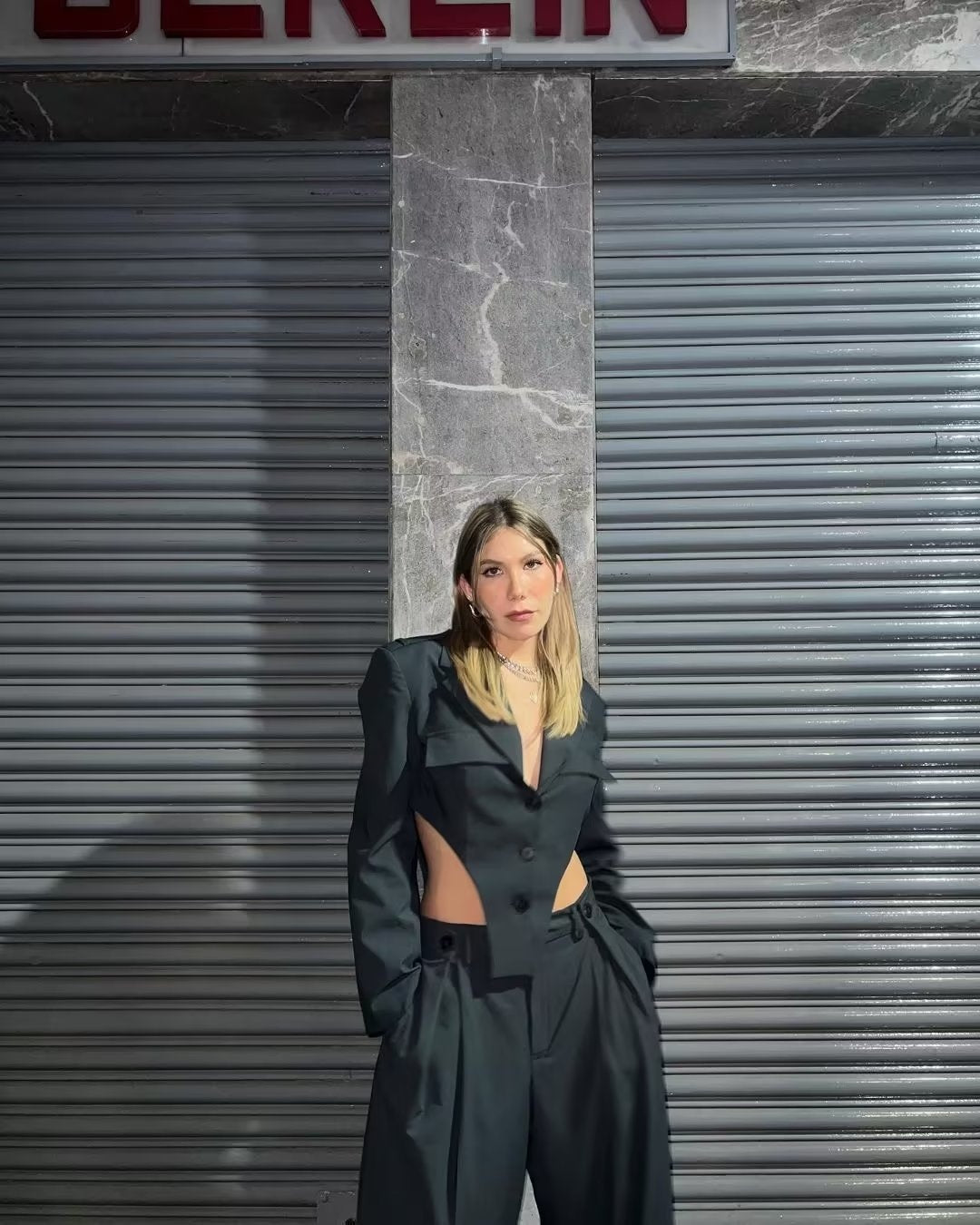 Hollow Coat Set Two-piece Pants Suit