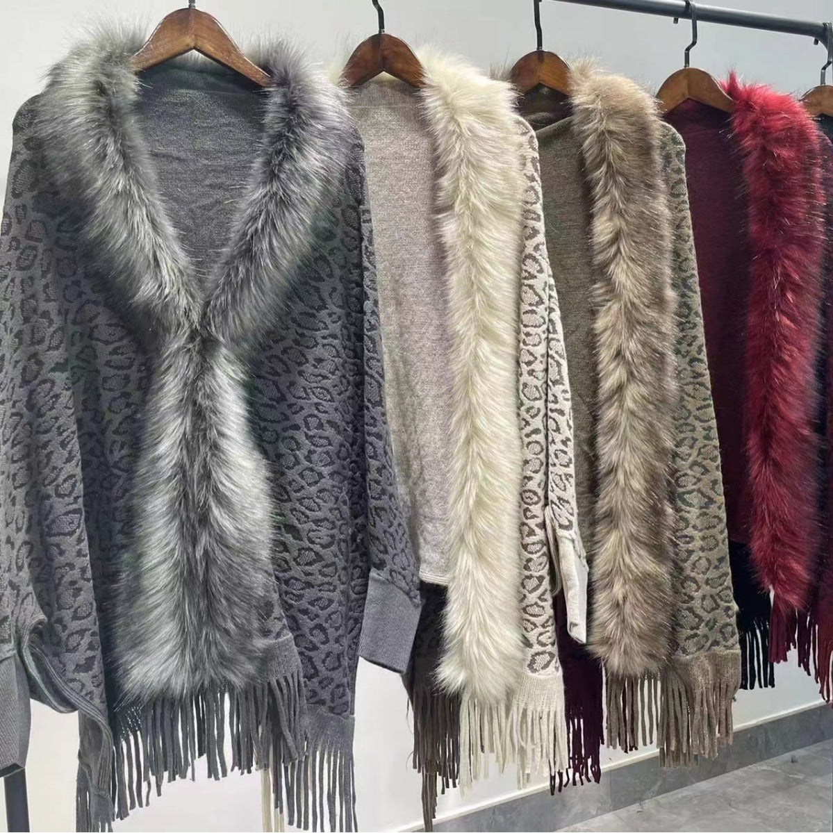 Leopard Print Leopard Print Fur Collar