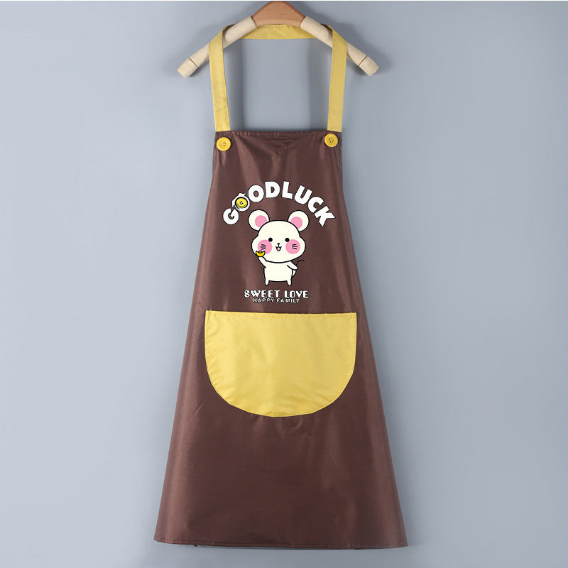Waterproof PVC Waistband Cartoon Apron Cleaning Overalls