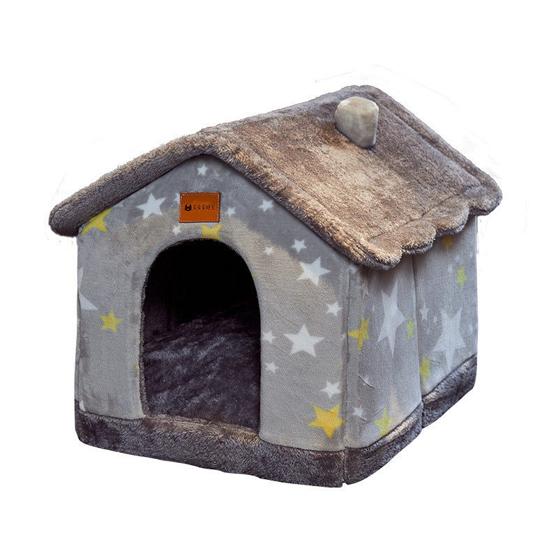 Foldable Dog House Pet Cat Bed  Dog Villa Sleep Kennel Removable Nest Warm Enclosed Cave Sofa Pets Supplies