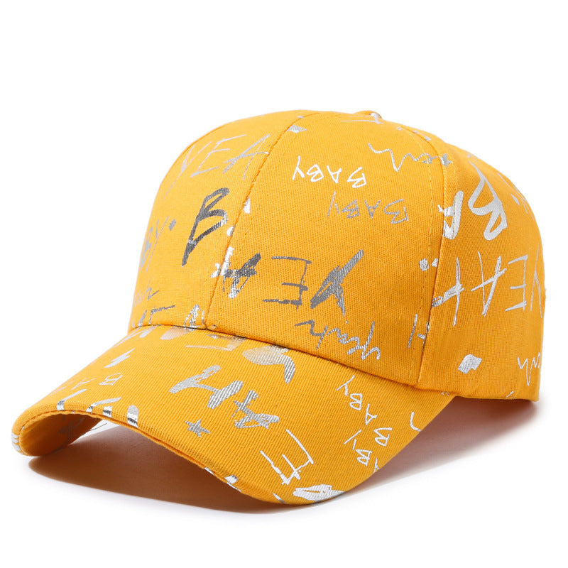 Internet Celebrity Letters Printed Peaked Cap