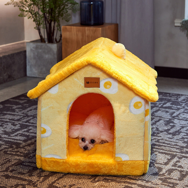 Foldable Dog House Pet Cat Bed  Dog Villa Sleep Kennel Removable Nest Warm Enclosed Cave Sofa Pets Supplies