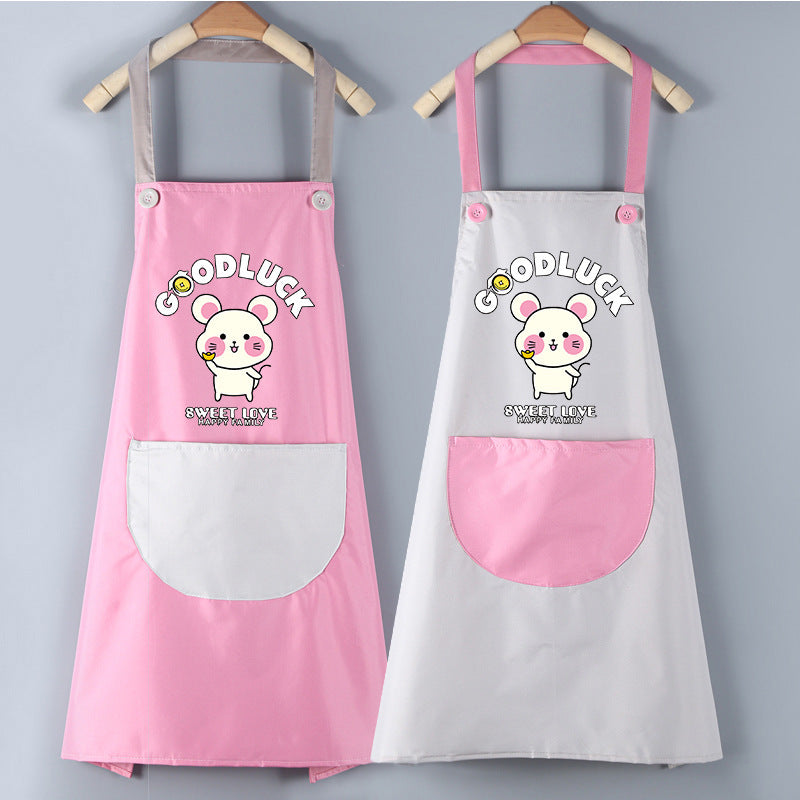 Waterproof PVC Waistband Cartoon Apron Cleaning Overalls