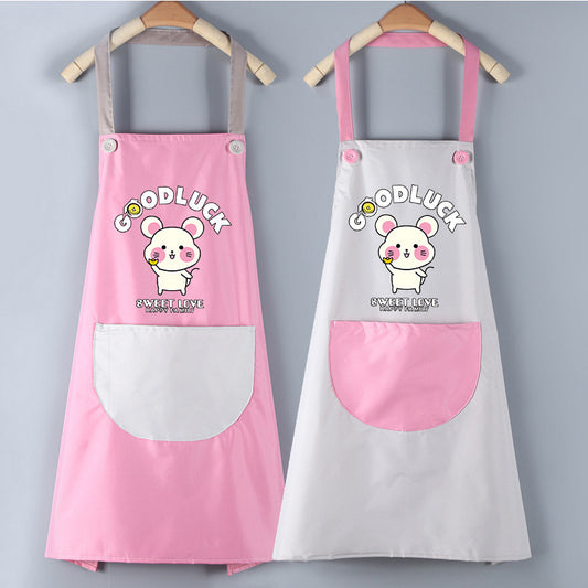 Waterproof PVC Waistband Cartoon Apron Cleaning Overalls