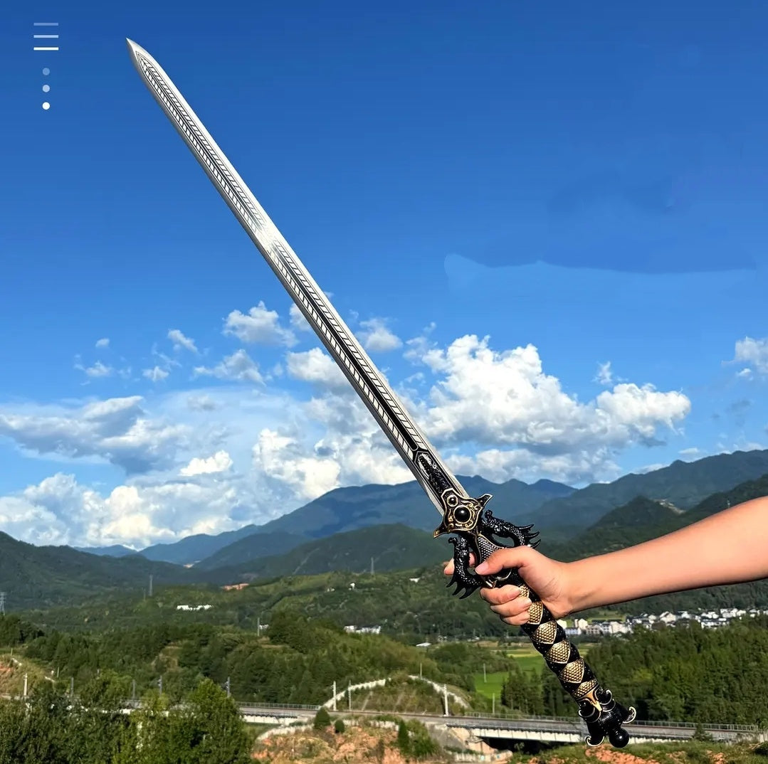 Black Mofeng Sword From Longquan City One-piece High Manganese Steel Collectible Cold Weapon Unsharpened Not For Self-Defense