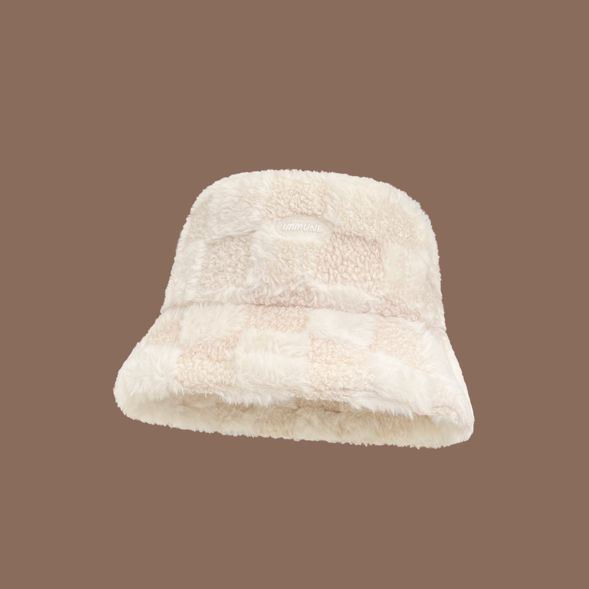 Japanese Lamb Plaid Fisherman Hat Female