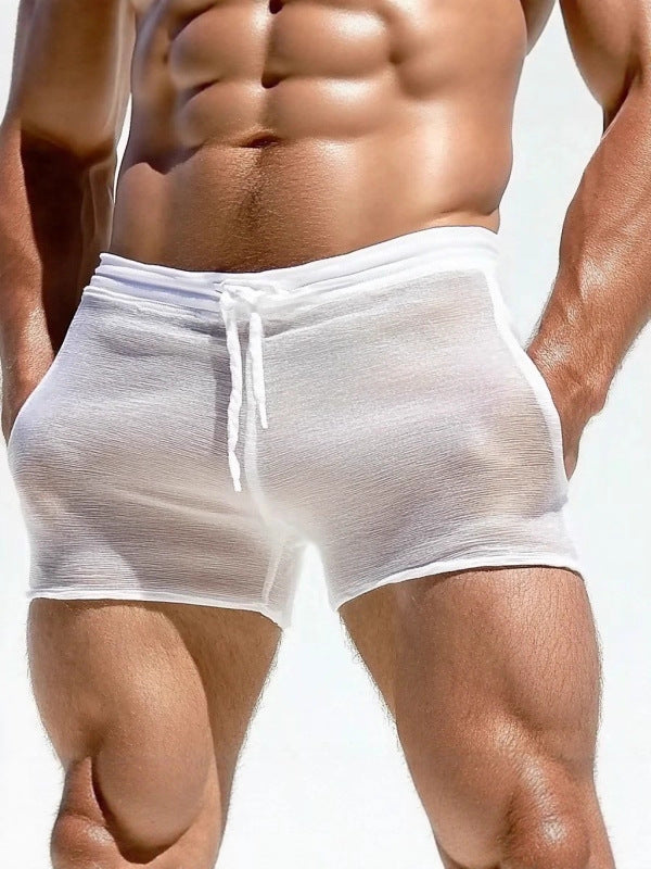 Plus Size Men's Sexy Lacing Home Casual And Comfortable Fitness Shorts