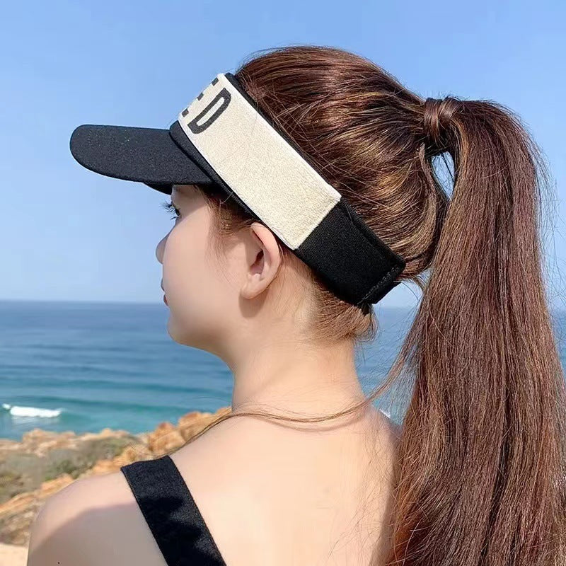 Sunlight Blocker For Summer hat Letter Without Top LOVED Korean