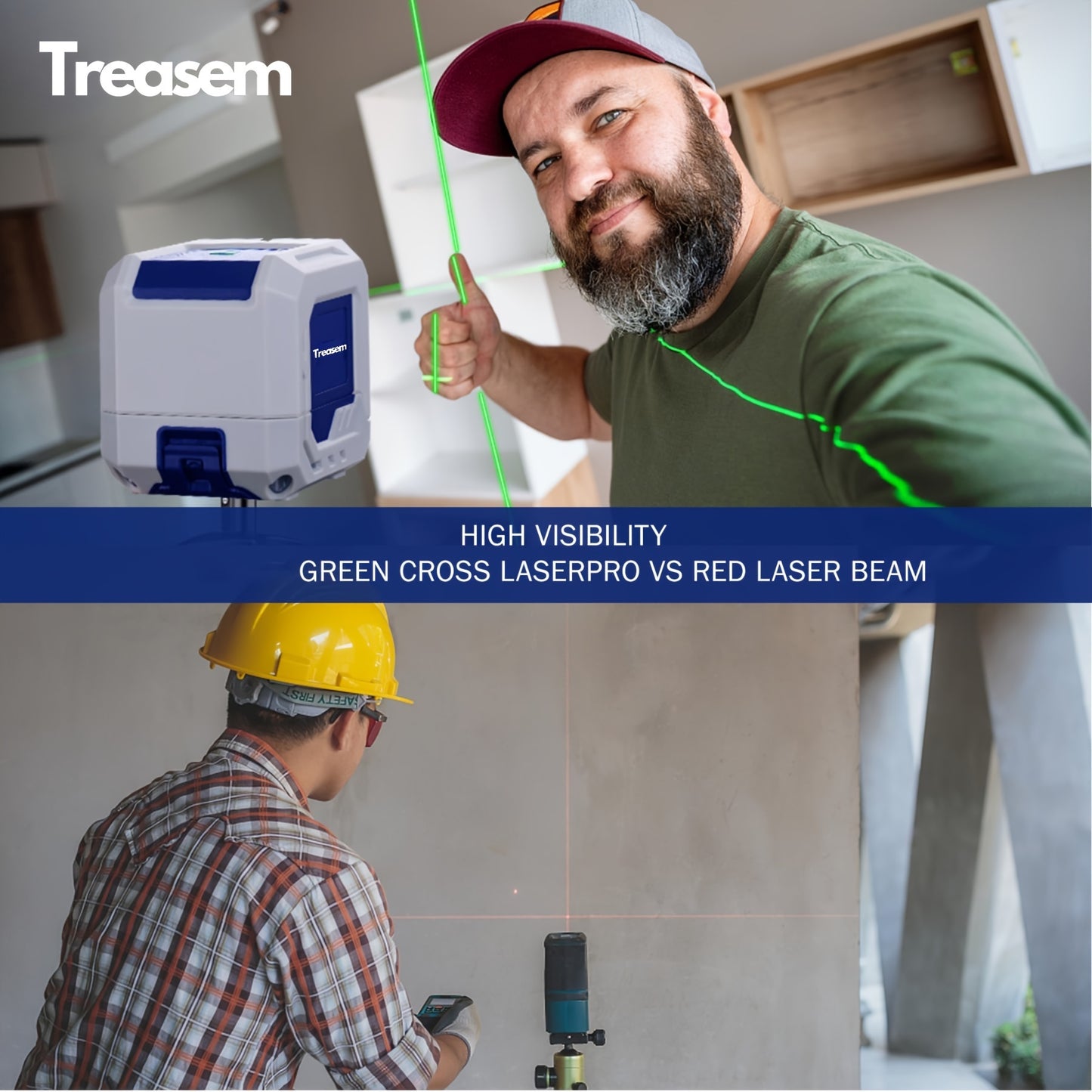 Self Leveling Laser Level, Durable High Accurate Level Tool With Light Adjustment, Cross Line Green Lazer Level For Picture Hanging, Home Renovation, Construction, Tiling, Suitable For 360 Degree Rota