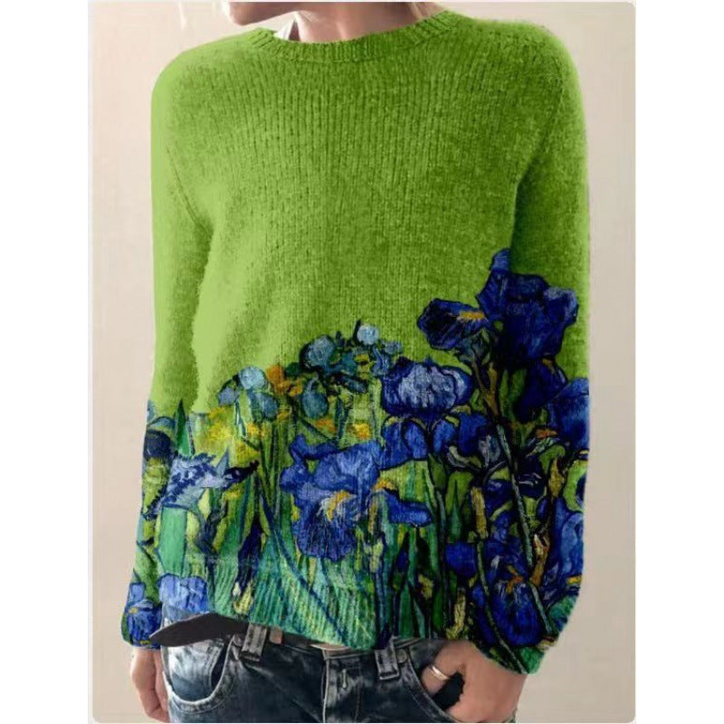 Printed Women's Sweater Pattern Pullover Sweater