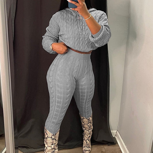 Sweater Sweater Suit Two-piece Set