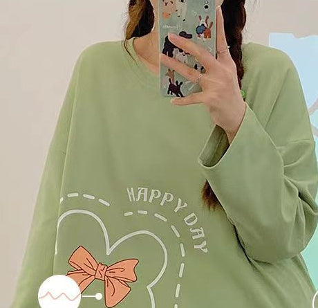 Home Wear Women's Plus Size Cartoon Loose Outfit Outer Wear