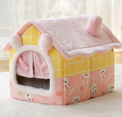 Foldable Dog House Pet Cat Bed  Dog Villa Sleep Kennel Removable Nest Warm Enclosed Cave Sofa Pets Supplies