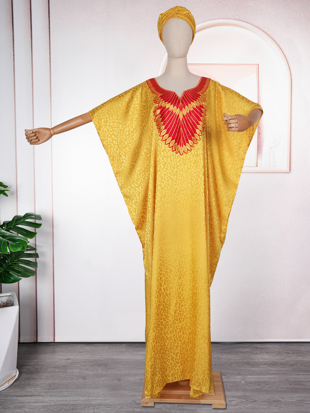 African Ethnic Style Large Swing Dress Robe Middle East AliExpress Muslim Women's Wear V-neck Plus Size