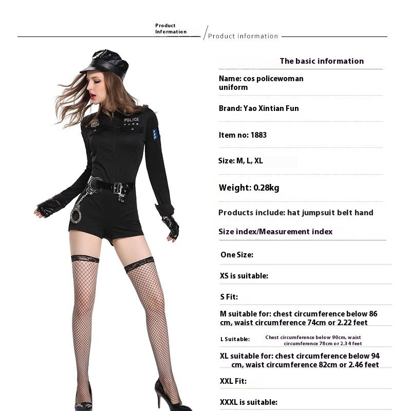 Police Clothes Role Play Halloween Performance Wear