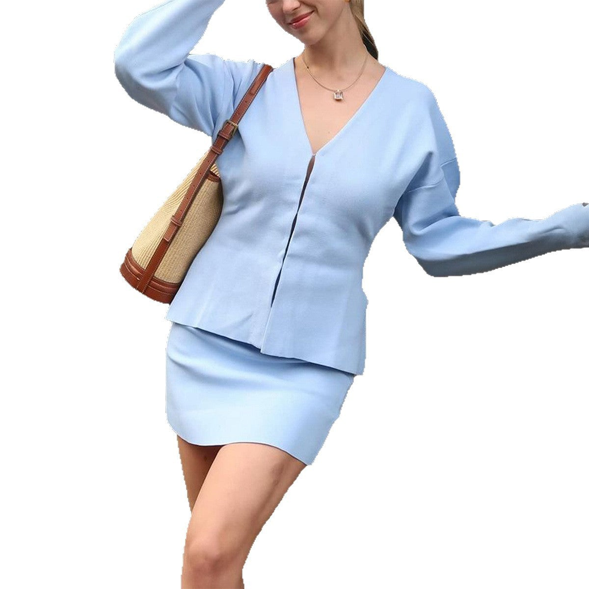 Fashion Simple Woolen Long Sleeve Shirt Sweater Women's Clothing