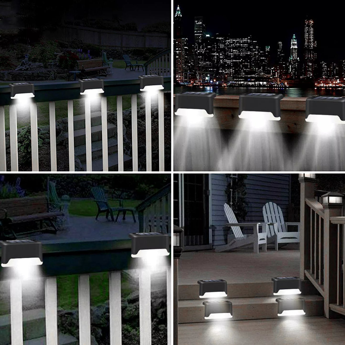Solar LED Bright Deck Lights Outdoor Garden Patio Railing Decks Path Lighting Outdoor Garden Light Deck Lamp Solar Stairs Light
