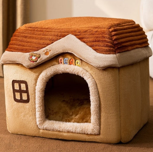 Foldable Dog House Pet Cat Bed  Dog Villa Sleep Kennel Removable Nest Warm Enclosed Cave Sofa Pets Supplies