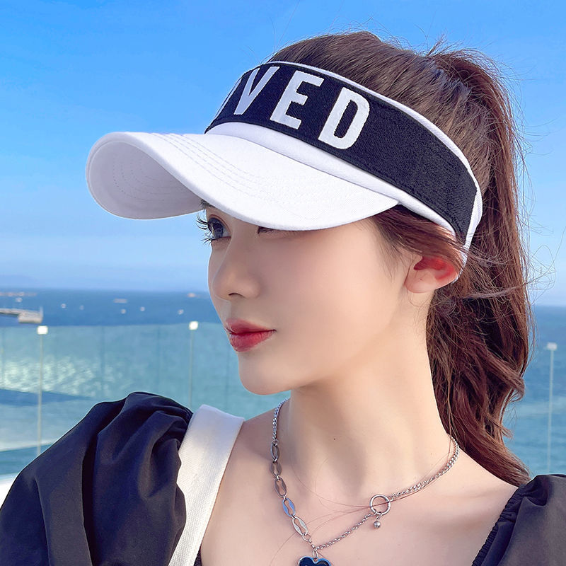 Sunlight Blocker For Summer hat Letter Without Top LOVED Korean
