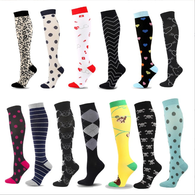 Sports Compression Stockings Multi-color Men's And Women's Outdoor Running Stockings