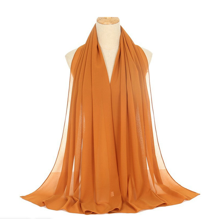 Pearl Chiffon Bubble Women's Solid Color Rectangular Scarf