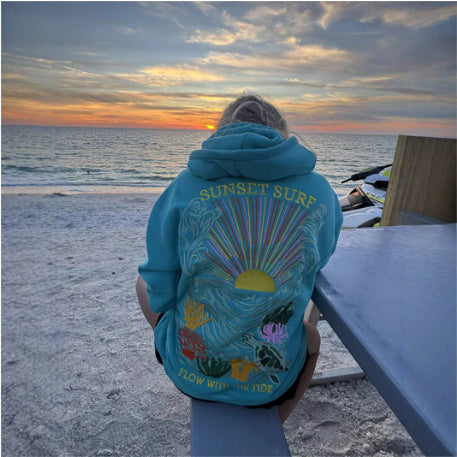 SUNFLOWER Embroidered Hoodie Sweater On The Sea