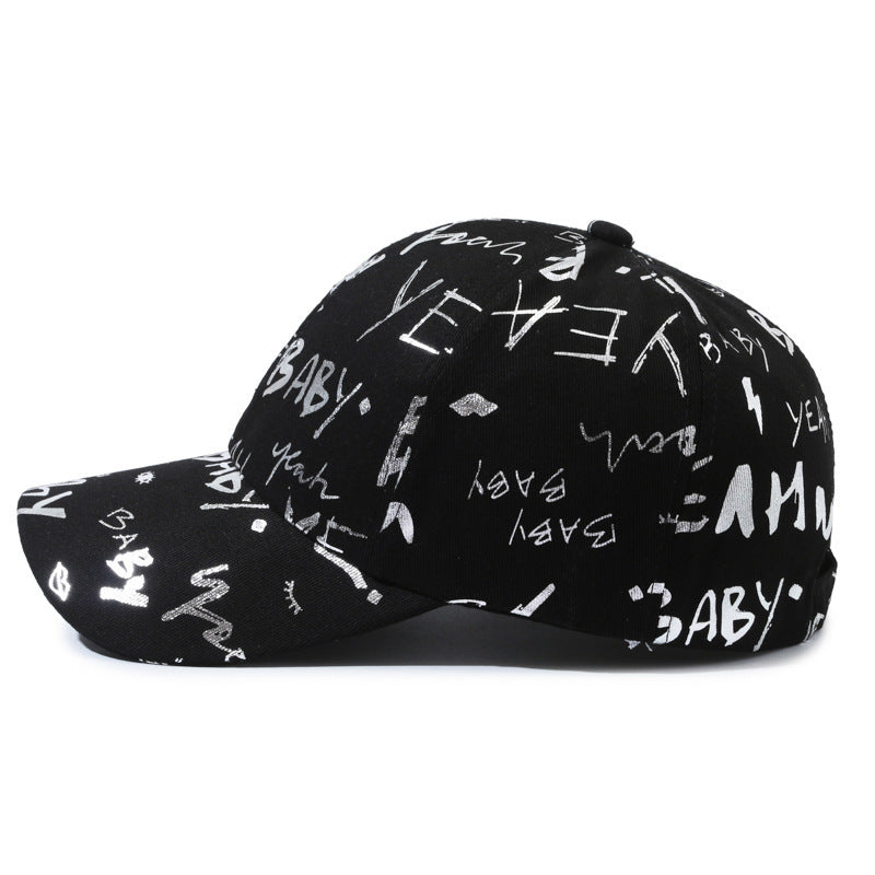 Internet Celebrity Letters Printed Peaked Cap