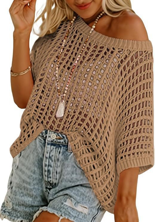 Sexy Cutout Empty Top Pullover Beach Cover-up Knitted Sweater