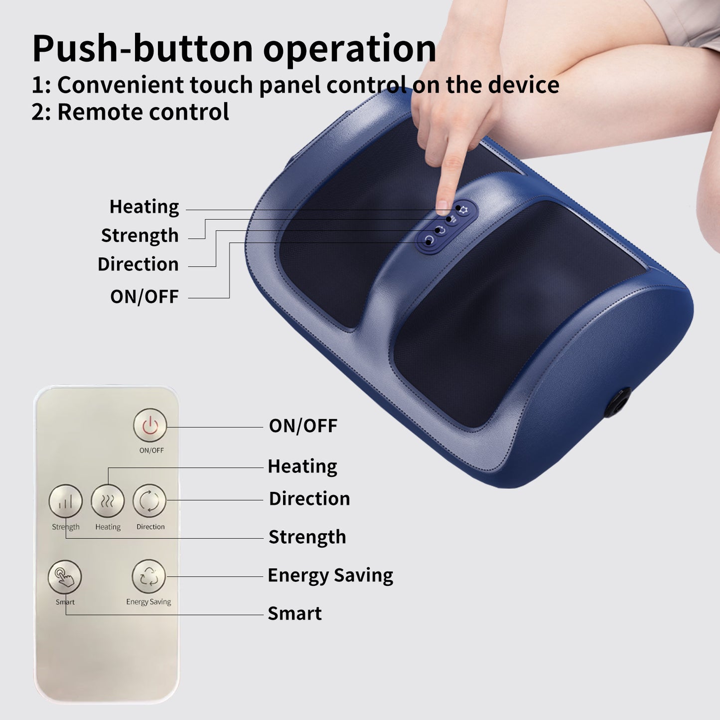 Intelligent Foot Massager With 3D Air Cushion Massage, Constant Temperature Heating, 15-minute Automatic Timer, Low Noise Design. Ideal For Relaxation In The Office Or At Home