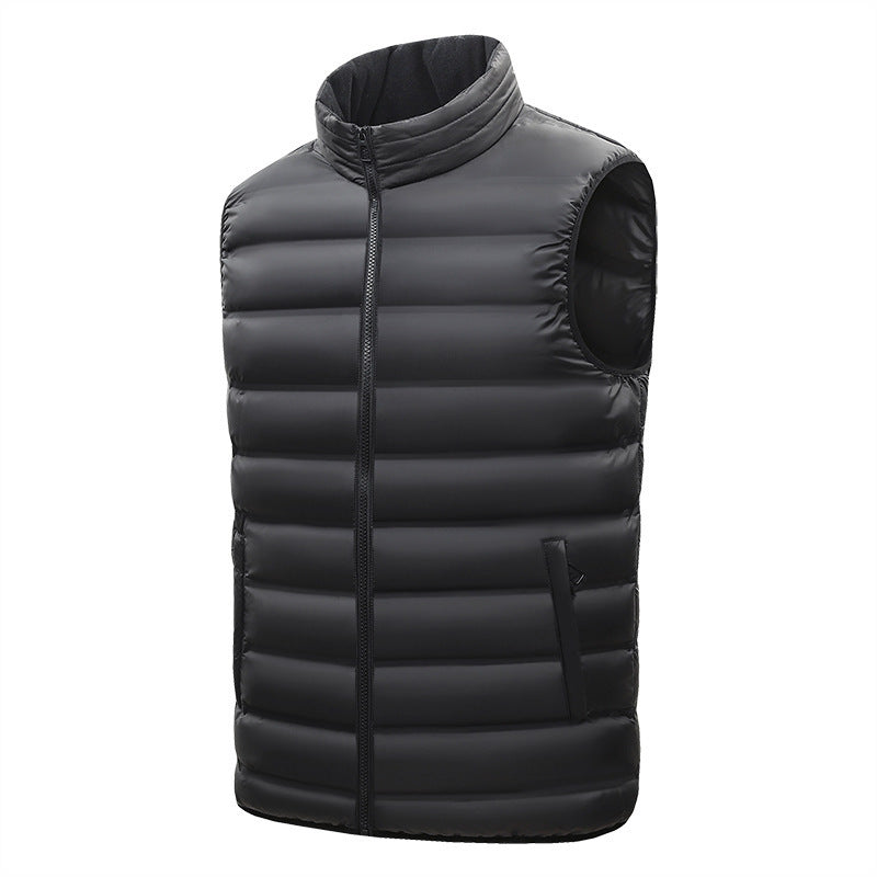 Men's Autumn Vest Stand-up Collar Cotton-padded Coat Plus Size Thin Coat