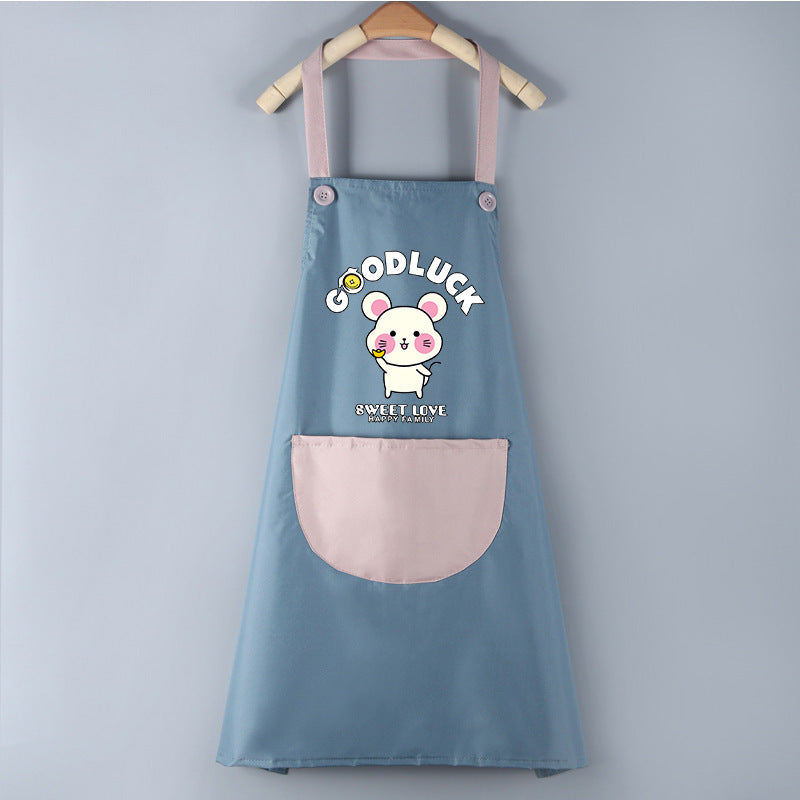 Waterproof PVC Waistband Cartoon Apron Cleaning Overalls